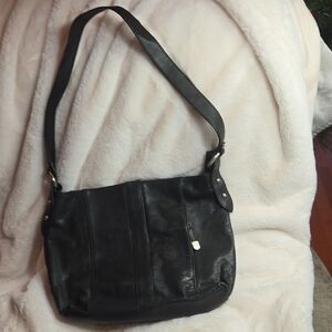 St. John's Bay black leather shoulder purse